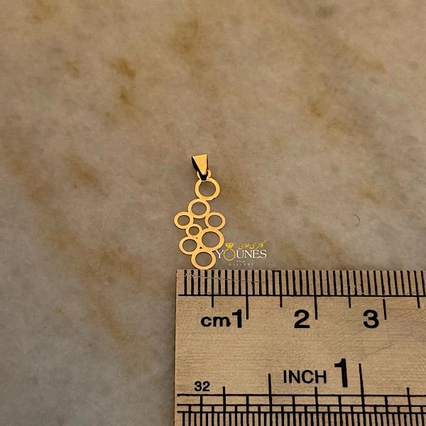 تصویر دوم آویز حبابی دایره طلا لیزری